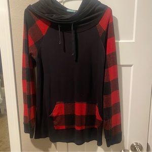 Buffalo Plaid Hooded Sweater